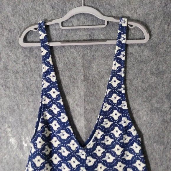 Zara Trafaluc Romper S Deep V Neck Sleeveless‎ Knit Pinafore Mod Retro Hippie - Picture 6 of 9